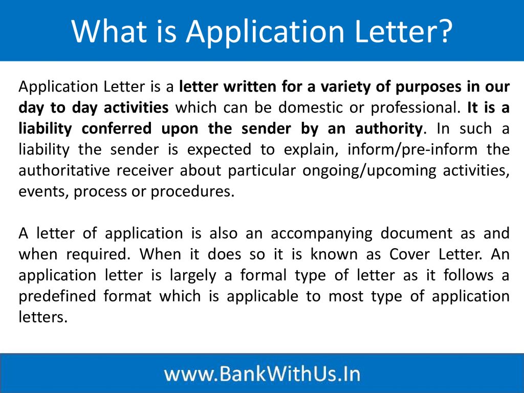 What is Application Letter?