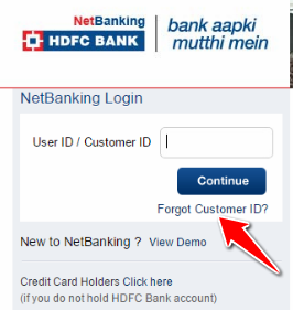 Click on Forgot Customer ID