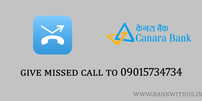 Canara Bank Mini Statement by Missed Call