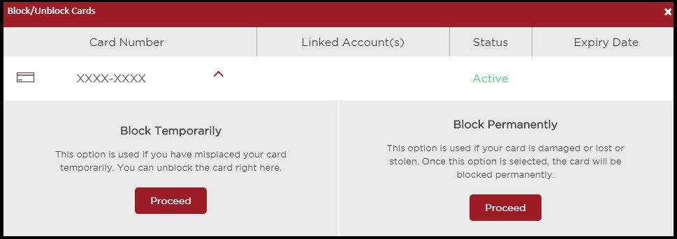 Click on Temporarily or Permanent to Block IDFC First Bank Debit Card