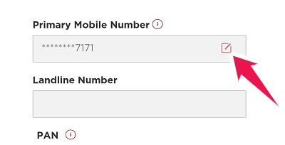 Edit Primary Number in Mobile Banking