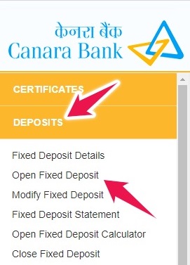 Click on Open Fixed Deposit