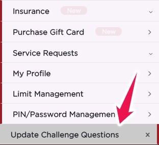 Click on Update Challenge Questions