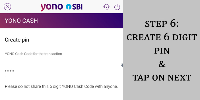 Set 6 Digits YONO Cash PIN for Transaction