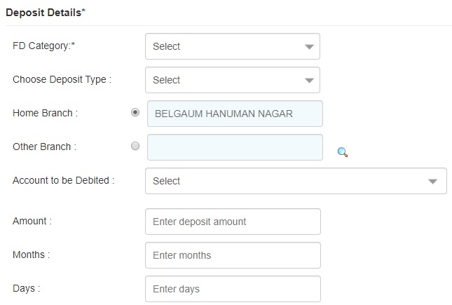 Enter Deposit Details