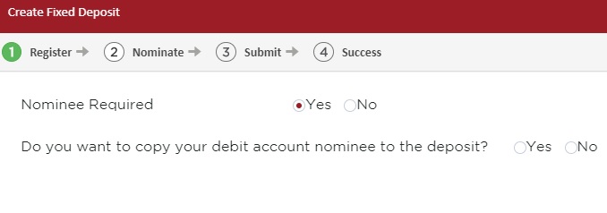 Enter your Fixed Deposit Nominee Details