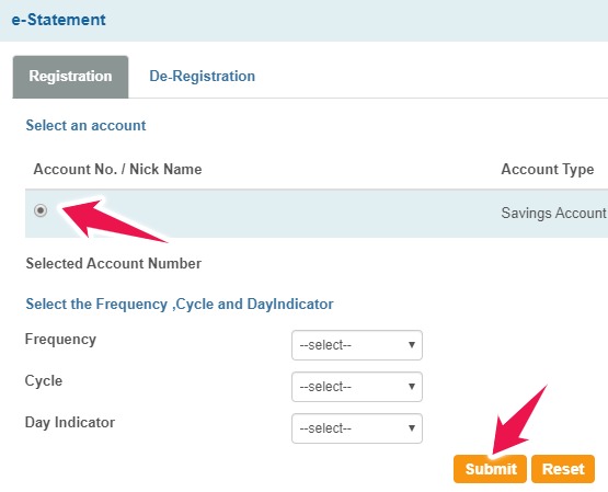 Choose the Frequency and Cycle of e-Statement