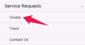 Click on Create Service Request