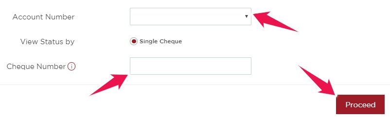 Enter the Cheque Number and Click On Proceed