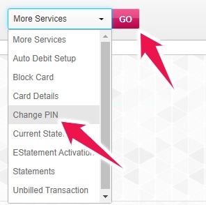Click On Change PIN from drop-down menu