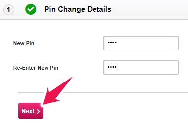 Enter New Credit Card PIN Number