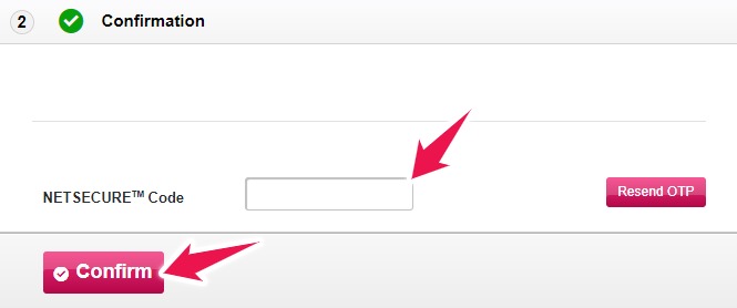 Enter the NETSECURE Code of Axis Bank