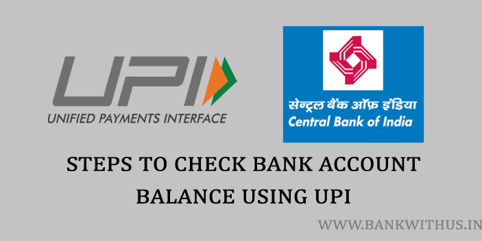 Checking Central Bank of India Account Balance using UPI