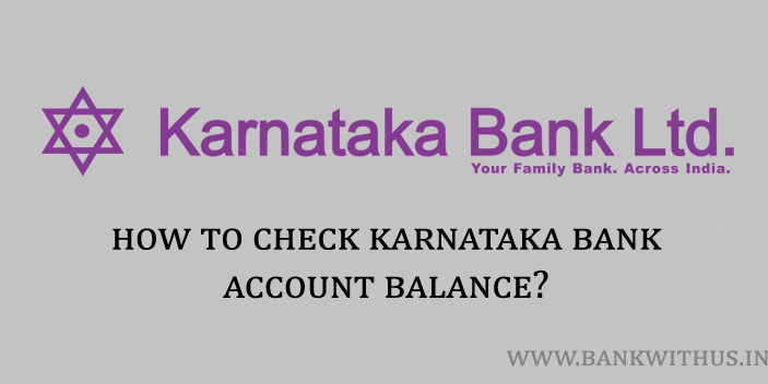 Karnataka Bank Account Balance