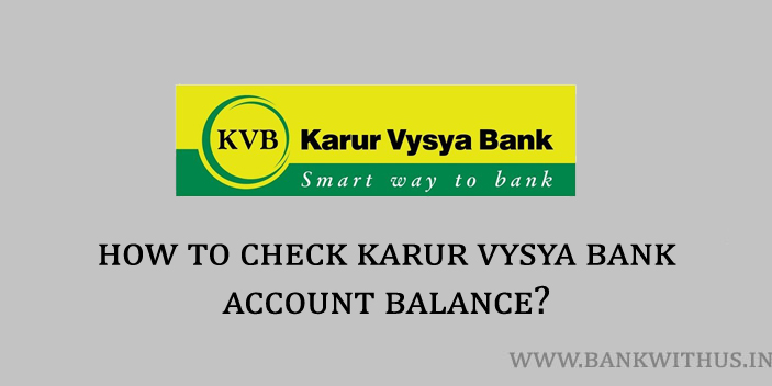 Karur Vysya Bank Account Balance