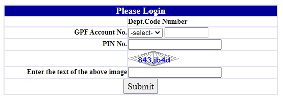 Enter your Kerala GPF Account Details