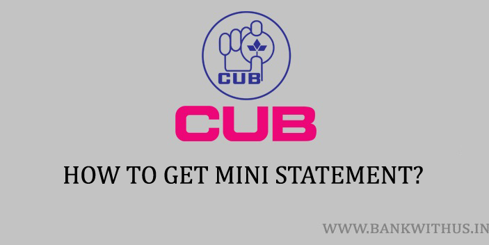 City Union Bank Mini Statement