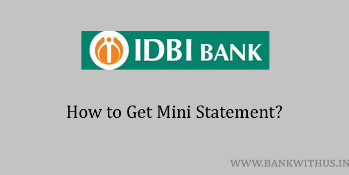 IDBI Bank Mini Statement