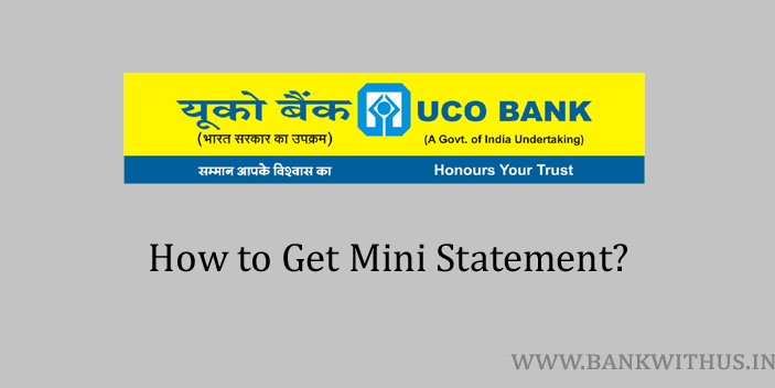 UCO Bank Mini Statement