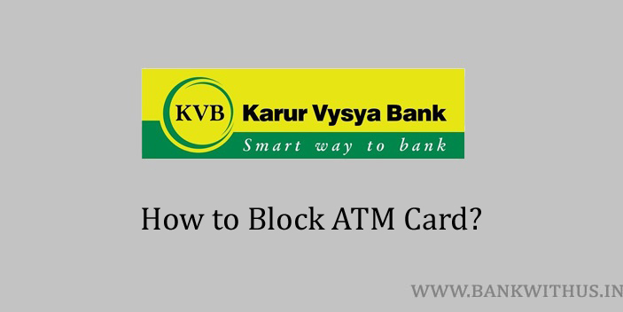 Block Karur Vysya Bank ATM Card
