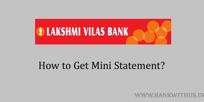 Lakshmi Vilas Bank Mini Statement