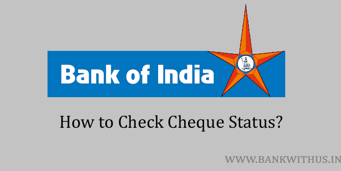 Bank of India Cheque Status