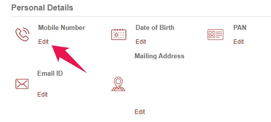 Click on "Edit" Under Mobile Number