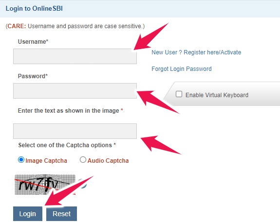 Enter your Username, Password, Solve the Captcha, and Click on the Login Button