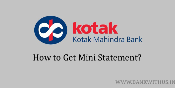 Kotak Mahindra Bank Mini Statement