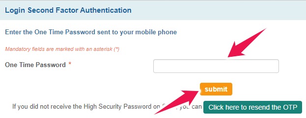 SBI Online Second Factor Authentication