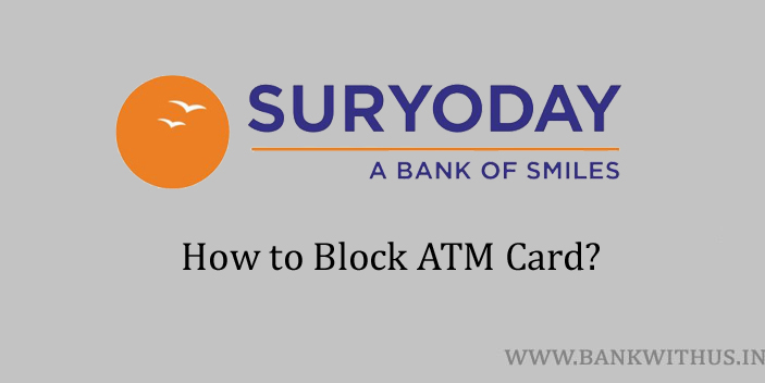 Block Suryoday Small Finance Bank ATM Card