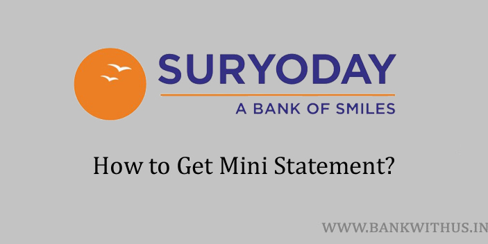 Suryoday Small Finance Bank Mini Statement