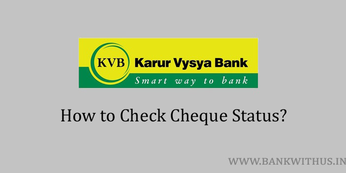 Karur Vysya Bank Cheque Status