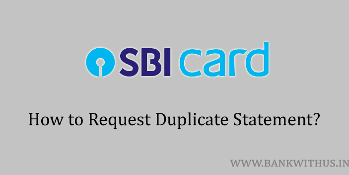 Duplicate Statement of SBI Credit Card