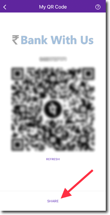 This Image Explains How the User Can Share the PhonePe QR Code to Others