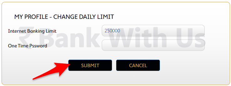 Enter OTP to Confirm the New Daily Limit of SBM